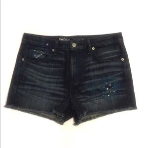Mossimo High Rise Paint Splatter Denim Shorts